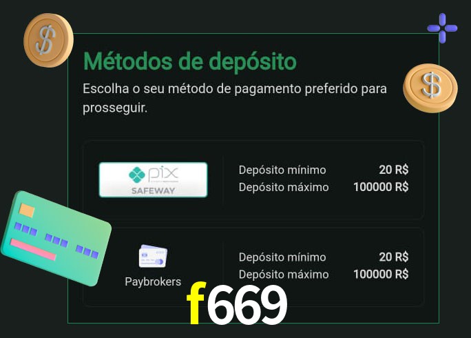 O cassino f669 oferece uma grande variedade de métodos de pagamento